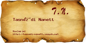 Tasnádi Nanett névjegykártya